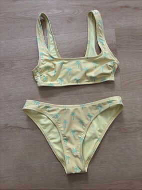 Yellow Palm Tree Bikini Set